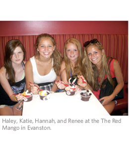 girls at Red Mango in Evanston