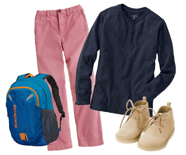 Back to school look for elementary boy. 