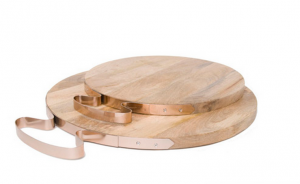 Wooden Tray with Copper Accents from Maze Home