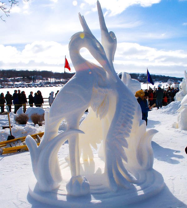 Snow Sculpture at Winterfest in Lake Geneva 