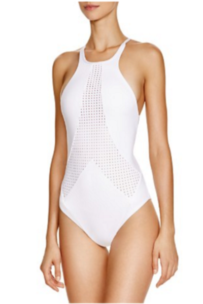 Vitamin A, Rayna Lace Up Back Perforated One Piece Swimsuit, $220  (Bloomingdale's)