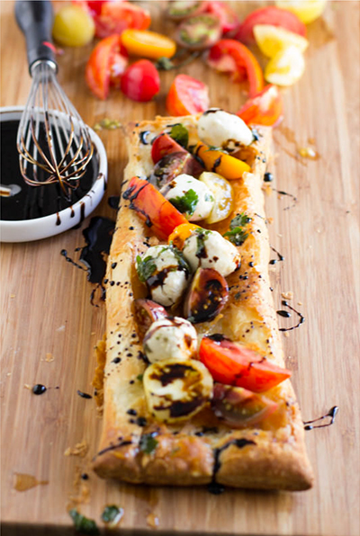 Recipe: Heirloom Tomato and Mozzarella Tart from Oh, Sweet Basil