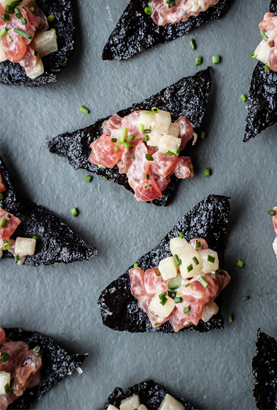 Recipe: Tuna Tartare With Nori Chips from A Beautiful Plate