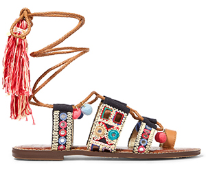 Sam Edelman Gretchen Embroidered Canvas and Leather Sandals