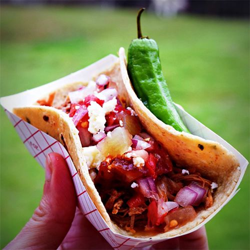 Beef Brisket Tacos With Spicy Watermelon BBQ Sauce and Pickled Rind Relish from The Fit Fork