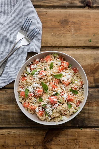 Minted Summer Couscous With Watermelon and Feta from Naturally Ella