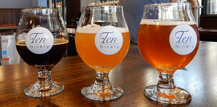Beers at Ten Ninety Brewing Co. in Glenview