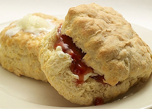 Sweet Maple Café's Biscuits with Butter and Jam