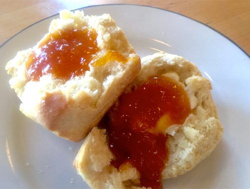 Biscuits with Ellis Farm Peach Jam from Hoosier Mama Pie Company