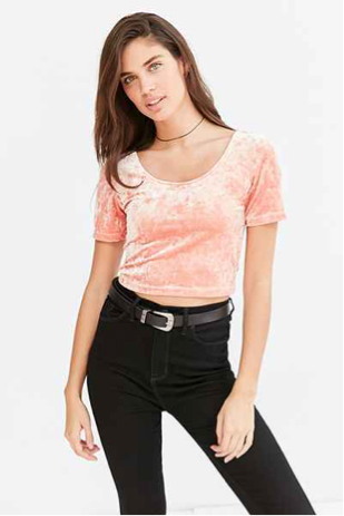 Silence + Noise Tavi Crushed Velvet Cropped Tee, $34, Urban Outfitters