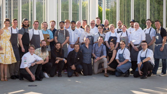 Chefs Playground group photo featuring 28 chefs, mixologists and AGC Founder Sarah Elizabeth Ippel