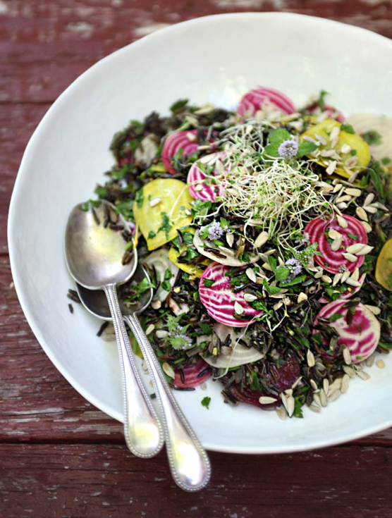 Sprouted Wild Rice & Beet Salad With Ginger Dressing from My New Roots