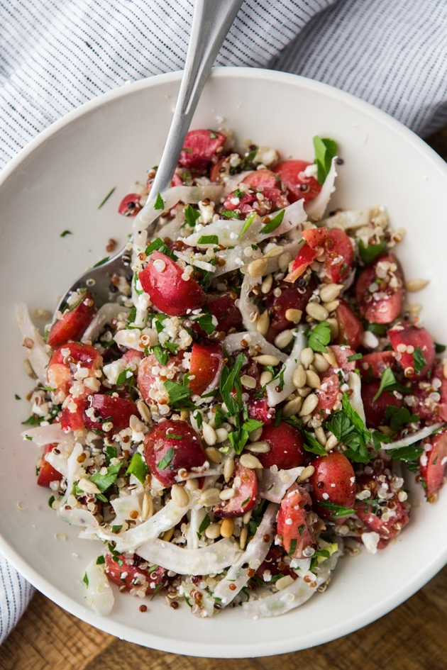 Cherry Salad with Quinoa & Fennel from Naturally Ella