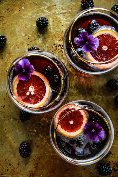 Halloween Recipes: Blood Orange Blackberry Rum Punch from Heather Christo