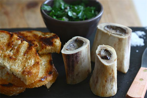 Halloween Recipes: Roasted Bone Marrow With Parsley Salad from A Cozy Kitchen