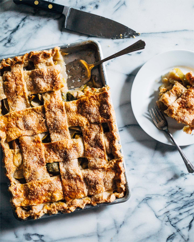 Recipe: Rye Crust Heirloom Apple Slab Pie With Bay Leaf