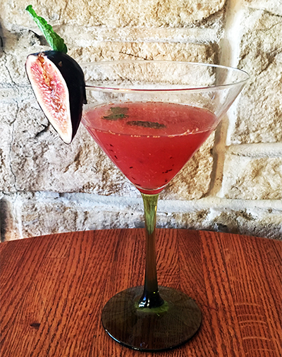 Fig and Mint Martinita cocktail from Guanajuato