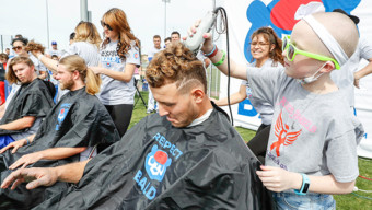 Chicago Cubs First Baseman Anthony Rizzo during the 2016 Respect Bald event