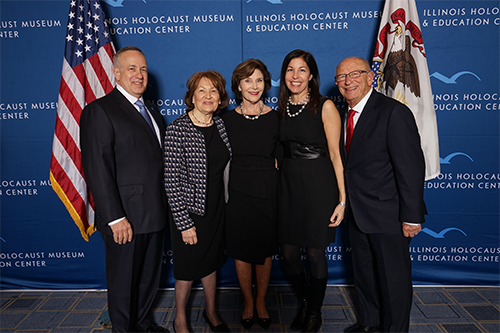 Illinois Holocaust Museum Humanitarian Awards Dinner: David Golder, Fritzie Fritzshall, Laura Bush, Susan Abrams and Sam Harris