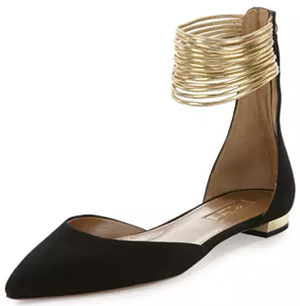 Summer Shoes: Aquazzura Hello Lover Ankle-Strap Suede Flat