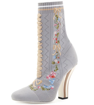 Summer Shoes: Fendi Embroidered Knit 100mm Bootie