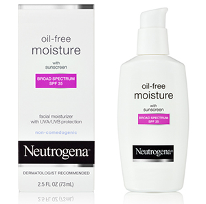 Makeup and Moiturizer With SPF: Neutrogena Oil-Free Moisturizer Broad Spectrum with SPF 35
