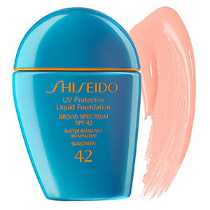 Makeup and Moiturizer With SPF: Shiseido UV Protective Liquid Foundation SPF 42