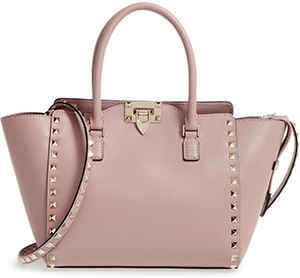 Summer Clothes and Accessories: Valentino Rockstud Small Double Handle Leather Tote