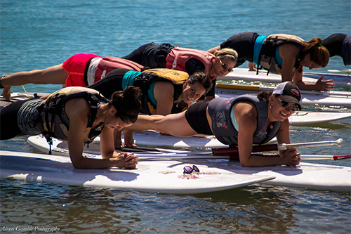 stand-up paddleboard: Kristen Andrews