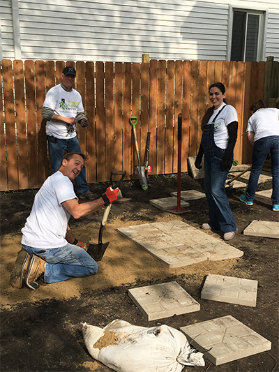 Rebuilding Together: volunteers outside