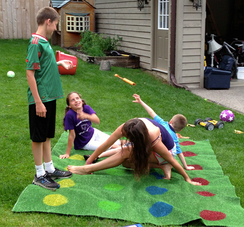 TODAY: lawn twister at home