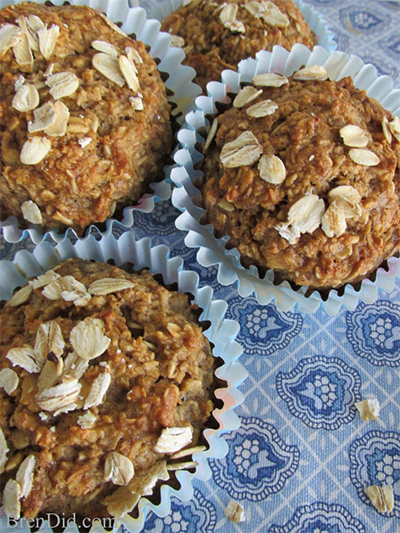 breakfast recipes: Healthy Oatmeal Muffins from Bren Did