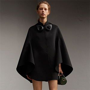 fall jackets: Burberry Double-Faced Military Wool Cape