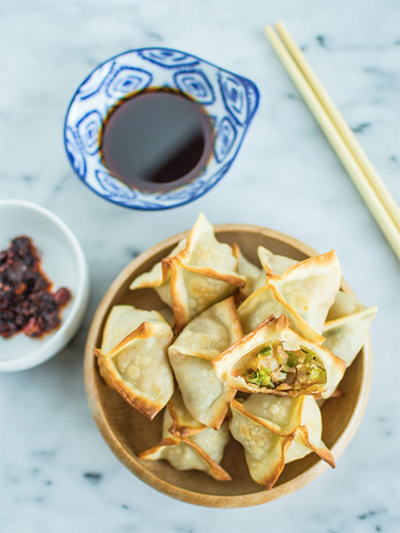 seafood recipes: Baked Thai Shrimp Wontons from Healthy Nibbles and Bits