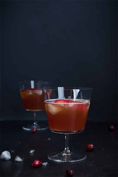 apple cider cocktail recipes: Cranberry Cider Smash from Taste Love and Nourish