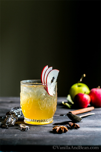 apple cider cocktail recipes: Bourbon Apple Cider Shrub from Vanilla and Bean