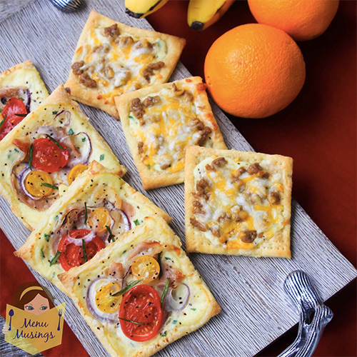 toaster oven recipes: Puff Pastry Breakfast Pizzas from Menu Musings