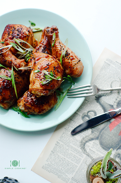 toaster oven recipes: Sticky Spicy Honey Chicken Wings from One Two Simple Cooking