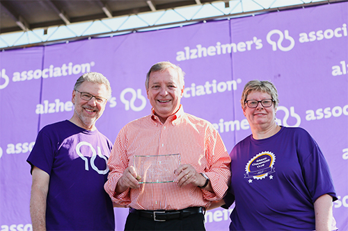 Chicago Walk to End Alzheimer's: Harry Johns, Dick Durbin and Mary Wasik