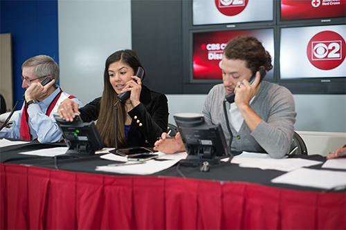 Red Cross CBS Chicago telethon: Miguel Cervantes and Ari Afsar