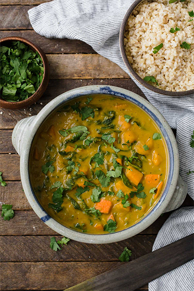 squash recipes: Red Kuri Squash Curry with Chard from Naturally Ella