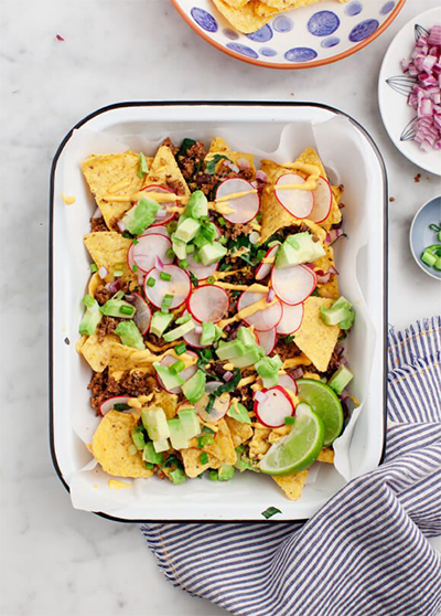 tailgate recipes: Healthy Loaded Vegan Nachos from Love & Lemons