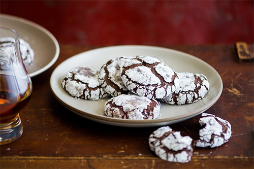 cookie recipes: Bourbon Dark Chocolate Crack Cookies from White on Rice Couple