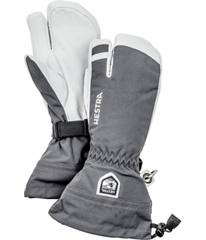 ski clothes: Hestra Gloves Heli Three-Finger Insulated Gloves, REI