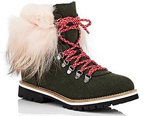 ski clothes: Mr. & Mrs. Italy Fur-Cuff Felt Hiker Boots, Barneys New York