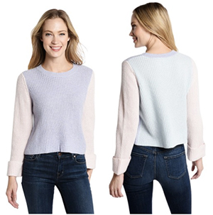 sweaters: Autumn Cashmere, Cuffed Color Block Shaker from Valentina