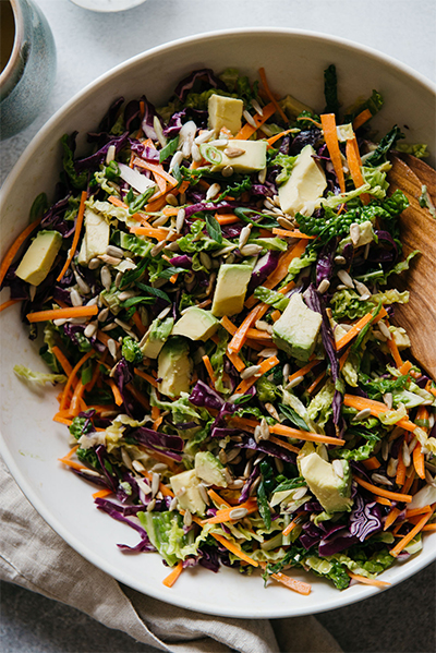 healthy recipes: Cabbage and Carrot Slaw with Almond Butter Vinaigrette from Healthy Nibbles and Bits