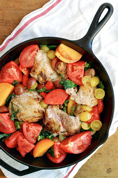 winter produce: Baked Chicken with Tomatoes and Garlic from Brooklyn Supper