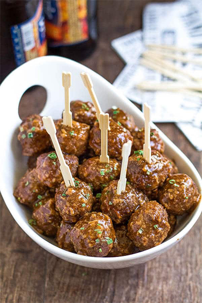 graduation party recipes: Beer BBQ Meatballs from Sweet and Savory by Shinee
