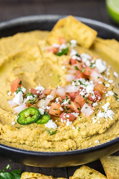 graduation party recipes: Fajita-Flavored Hummus from No Spoon Necessary 